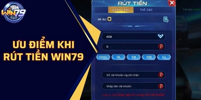 Rút tiền Win79 đơn giản đảm bảo chất lượng vượt trội